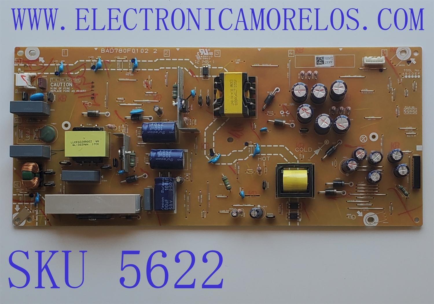 FUENTE PARA TV PHILIPS NUMERO DE PARTE ADG81-MPWT / BAD780F0102 2 / ADG81MPWT / P000006712 / MODELO 65PFL5766/F7